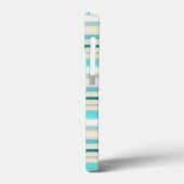 Mooie aqua witte strepen Case-Mate iPhone case (Achterkant / Links)