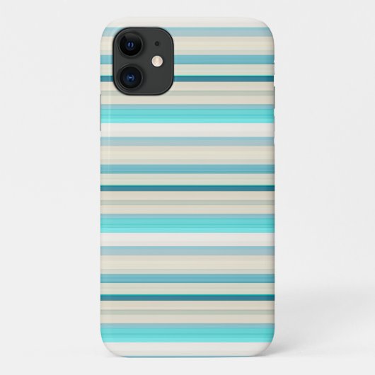 Mooie aqua witte strepen Case-Mate iPhone case (Achterkant)