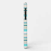 Mooie aqua witte strepen Case-Mate iPhone case (Achterkant/links)