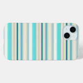Mooie aqua witte strepen Case-Mate iPhone case (Achterkant (horizontaal))