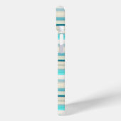 Mooie aqua witte strepen Case-Mate iPhone case (Achterkant / Links)
