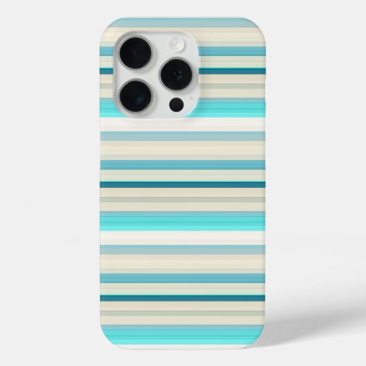 Mooie aqua witte strepen Case-Mate iPhone case (Achterkant)