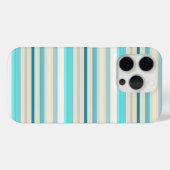 Mooie aqua witte strepen Case-Mate iPhone case (Achterkant (horizontaal))