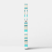 Mooie aqua witte strepen Case-Mate iPhone case (Achterkant / Links)
