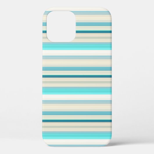 Mooie aqua witte strepen Case-Mate iPhone case (Achterkant)