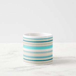 Mooie aqua witte strepen espresso kop
