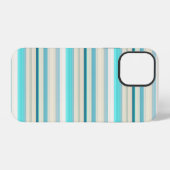 Mooie aqua witte strepen iPhone hoesje (Achterkant horizontaal)