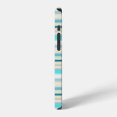 Mooie aqua witte strepen iPhone hoesje (Linkerkant)