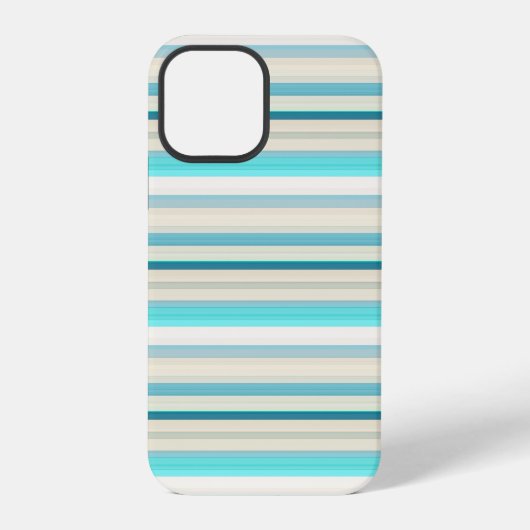 Mooie aqua witte strepen iPhone hoesje (Achterkant)