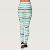 Mooie aqua witte strepen leggings (Achterkant)