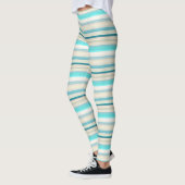 Mooie aqua witte strepen leggings (Links)