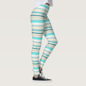 Mooie aqua witte strepen leggings (Rechts)