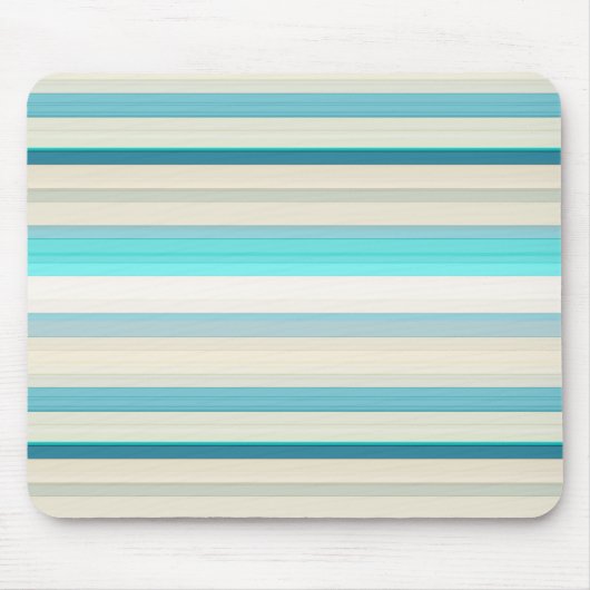 Mooie aqua witte strepen muismat (Voorkant)