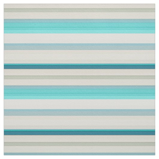 Mooie aqua witte strepen stof (Swatch)