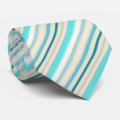 Mooie aqua witte strepen stropdas (Opgerold)