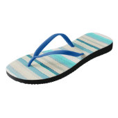 Mooie aqua witte strepen teenslippers (Schuin)