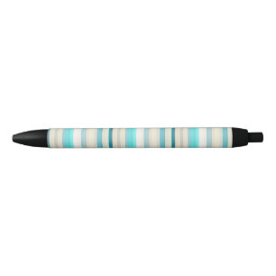 Mooie aqua witte strepen zwarte inkt pen