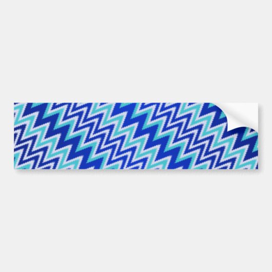 Mooie aquablauwe zigzagstrepen bumpersticker (Voorkant)