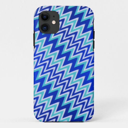 Mooie aquablauwe zigzagstrepen Case-Mate iPhone case (Achterkant)