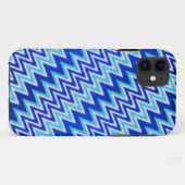 Mooie aquablauwe zigzagstrepen Case-Mate iPhone case (Achterkant (horizontaal))