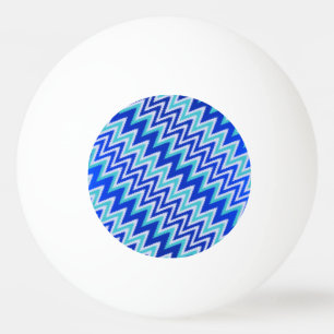 Mooie aquablauwe zigzagstrepen pingpongbal