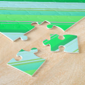 Mooie aquagroen strepen legpuzzel (Zijkant)