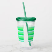 Mooie aquagroene strepen acryl drinkbeker (Links)