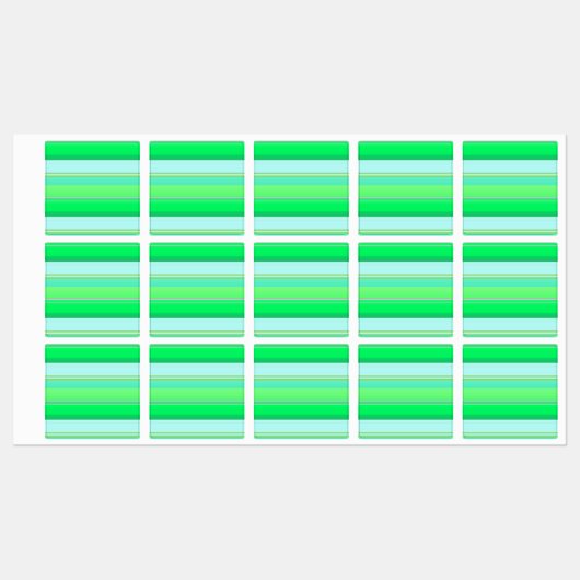 Mooie aquagroene strepen labels (Vel)