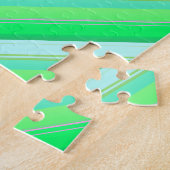 Mooie aquagroene strepen legpuzzel (Zijkant)