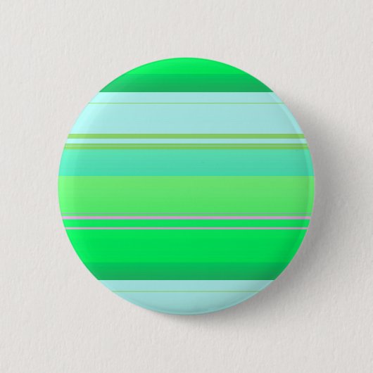 Mooie aquagroene strepen ronde button 5,7 cm (Voorkant)