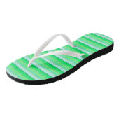 Mooie aquagroene strepen teenslippers (Schuin)