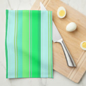 Mooie aquagroene strepen theedoek (Quarter Fold)