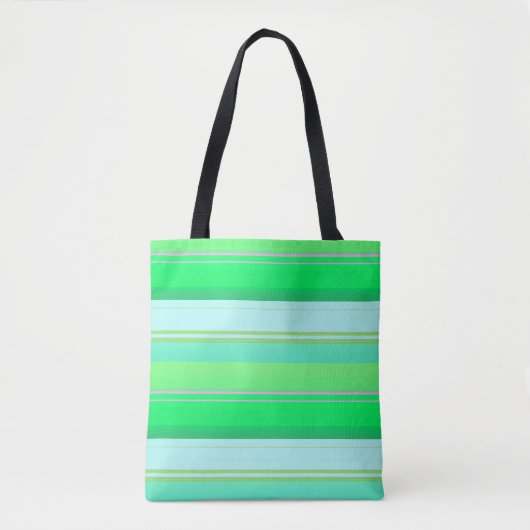 Mooie aquagroene strepen tote bag (Voorkant)