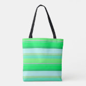 Mooie aquagroene strepen tote bag (Achterkant)
