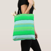 Mooie aquagroene strepen tote bag (Dichtbij)