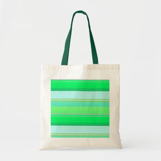 Mooie aquagroene strepen tote bag (Voorkant)