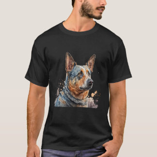 Mooie Aquarel Australische Veedrijvershond Portret T-shirt
