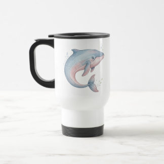 Mooie Aquarel Baby Bultrug Walvis Pastelkleurige K Reisbeker