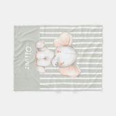 Mooie Aquarel Baby Olifant Kindernaam Fleece Deken (Voorkant (Horizontaal))