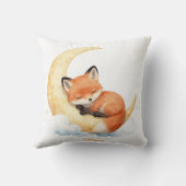 Mooie Aquarel Baby Vos Persoonlijke Naam Slaapkame Kussen (Achterkant)