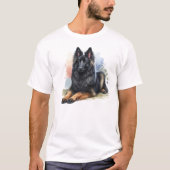 Mooie Aquarel Belgische Herdershond T-shirt (Voorkant)