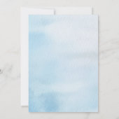 Mooie Aquarel Blauwe en Cyaan Uitnodigingen (Achterkant)