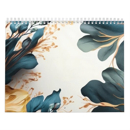 Mooie aquarel bloem kalender (Hoes)