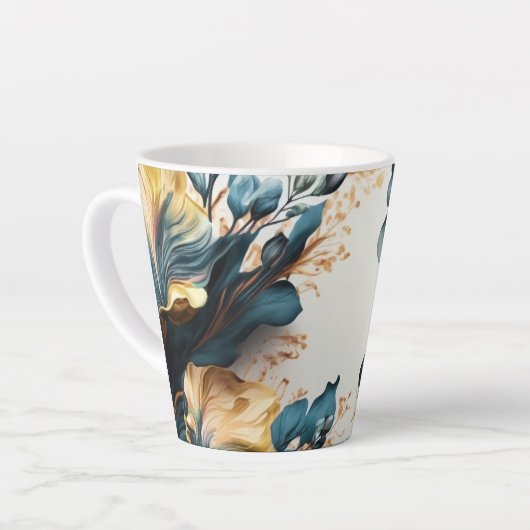 Mooie aquarel bloem latte mok (Linkerhoek)
