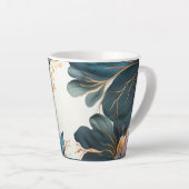 Mooie aquarel bloem latte mok (Rechterhoek)