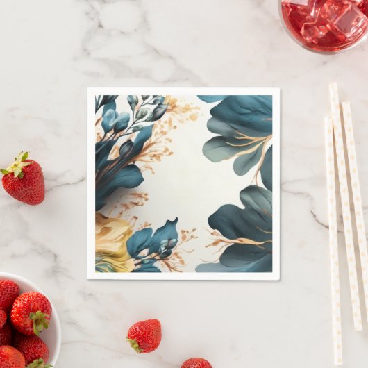Mooie aquarel bloem servet (Insitu)