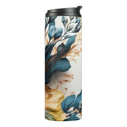 Mooie aquarel bloem thermosbeker (Gedraaid links)
