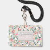 Mooie Aquarel Bloemen Botanisch Badge (Voorzijde met lanyard)