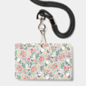 Mooie Aquarel Bloemen Botanisch Badge (Achterkant met lanyard)