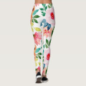Mooie aquarel bloemen leggings (Achterkant)